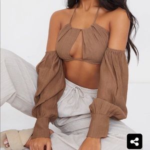Halter Long Sleeve Top